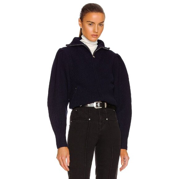 Isabel Marant "Abby" Zip-Front Cardigan in Navy, size 36 (like XS/S) - Picture 6 of 15